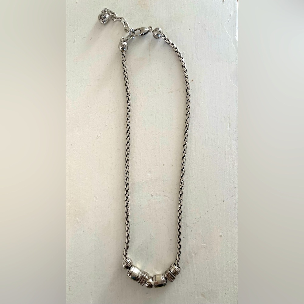 Silver necklace with charms